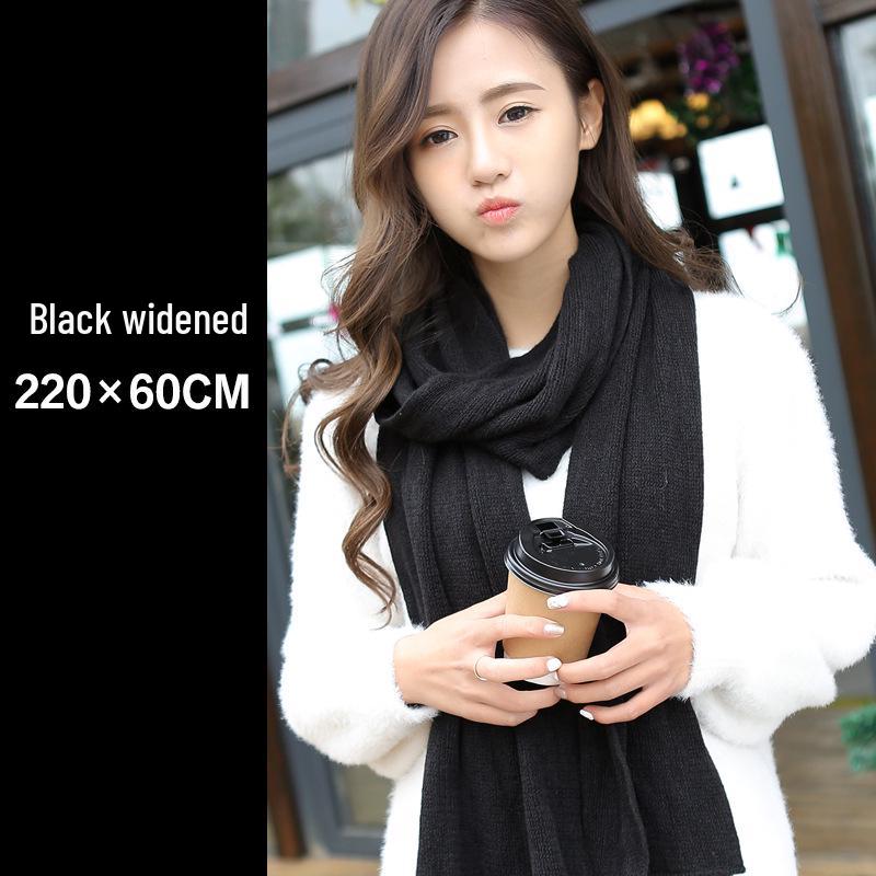 New Women's Korean Style Solid Color Knit Scarf Shawl for Autumn Winter