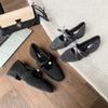 Bow Gray Single Shoes Women's Winter Hair Shoes Fashion Outer Wear Gentle Fairy Style Thick Heel Height Mary Jane Shoes