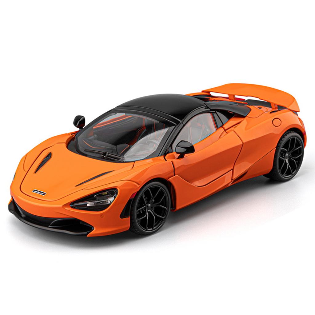Diecast 1/18 Big Size 720S Alloy Supercar Model with Sound Light Collection Hobby Miniature Voiture Children Boy Toy Vehicle