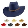 Suede Western Cowboy Hat Men's Ethnic Style Vintage Cavalier Wool Top Hat Women's Windproof Felt Jazz Hat