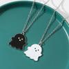 Простая Милая Модная Девочка Личность Черно-Белый Призрак Ожерелье Крутой Нишевый Кулон Универсальная Цепочка Мужское Ожерелье Подарки
