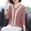 Middle-aged and Elderly Women's Clothing Mothers Long-sleeved T-shirt Female Temperament Top Cover Belly Shirt