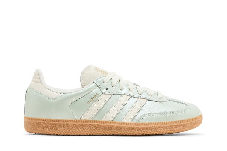 Женские кроссовки adidas Samba OG Linen Green Metallic (Женский) Лен-зеленый металлик/Белый/Кибер-металлик