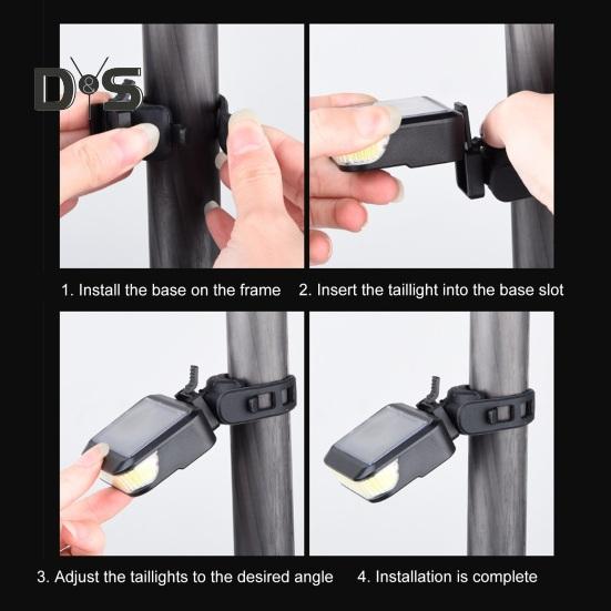 Задний фонарь для велосипеда на солнечной батарее, регулируемый, перезаряжаемый, для горного велосипеда, шоссейный, водонепроницаемый, 30 лм, предупреждающий задний фонарь для ночной езды на велосипеде