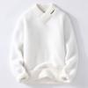 Autumn and Winter High Neck Knitted Sweater Men Korean Style Mens Warm Sweater V-neck Men Sweaters Men's Wool Pullovers Men