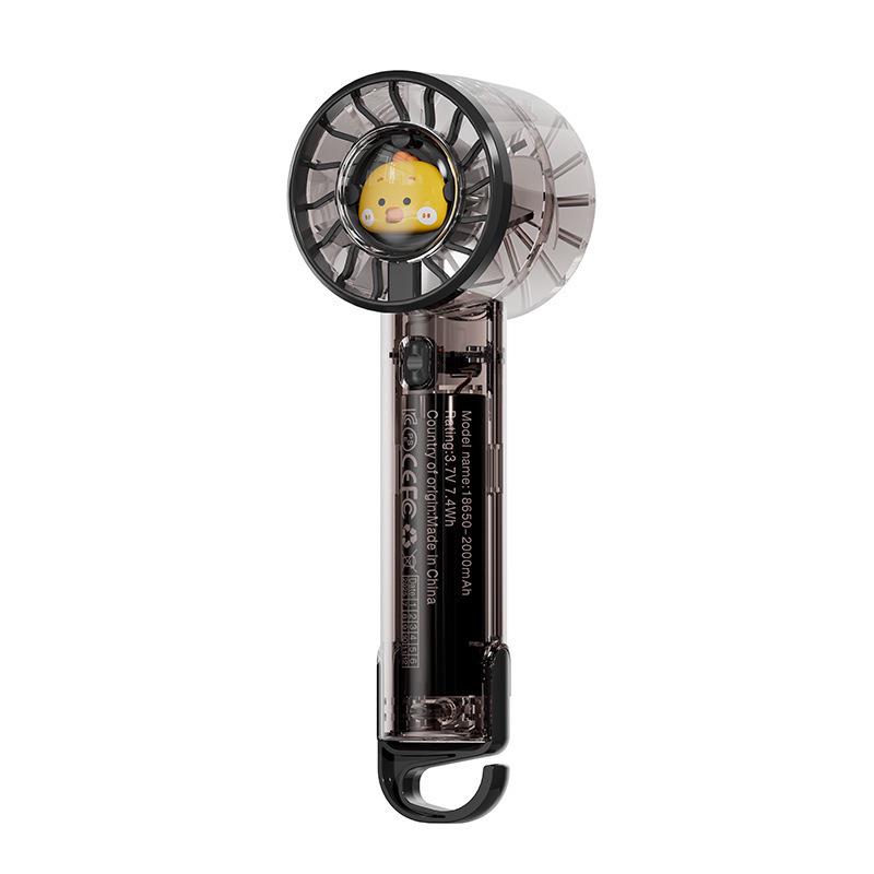 Portable USB Handheld Fan with Strong Wind, Climbing Hook, and Atmosphere Light