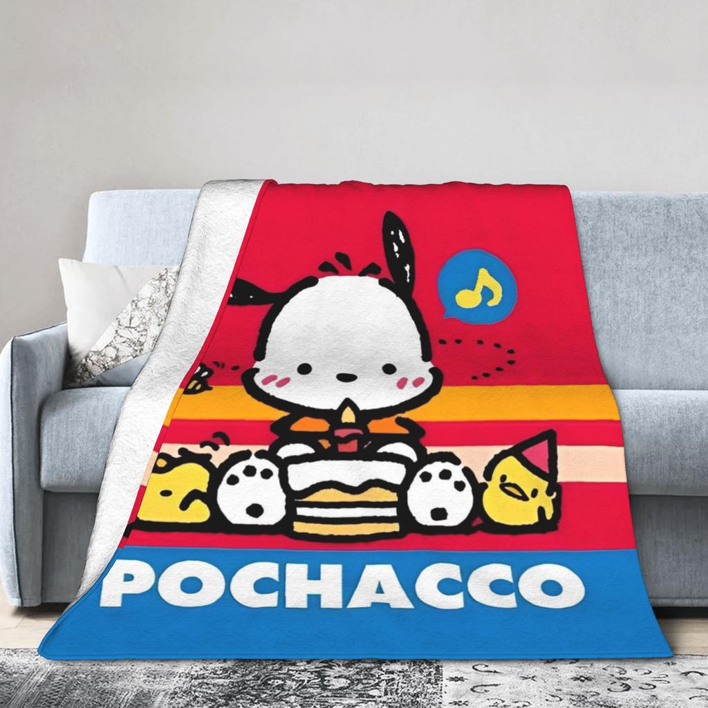 Расслабляющее одеяло Pochacco, товары, декоративное покрывало для дивана, супермягкий бархат, для автомобиля