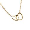Double Heart Necklace Stainless Steel Hollow Heart Pendant Clavicle Necklace
