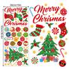 Christmas Wall Decals Christmas Tree Wall Stickers Xmas Ball Fireplace Decals Stickers Removable Merry Christmas Wall Decoration