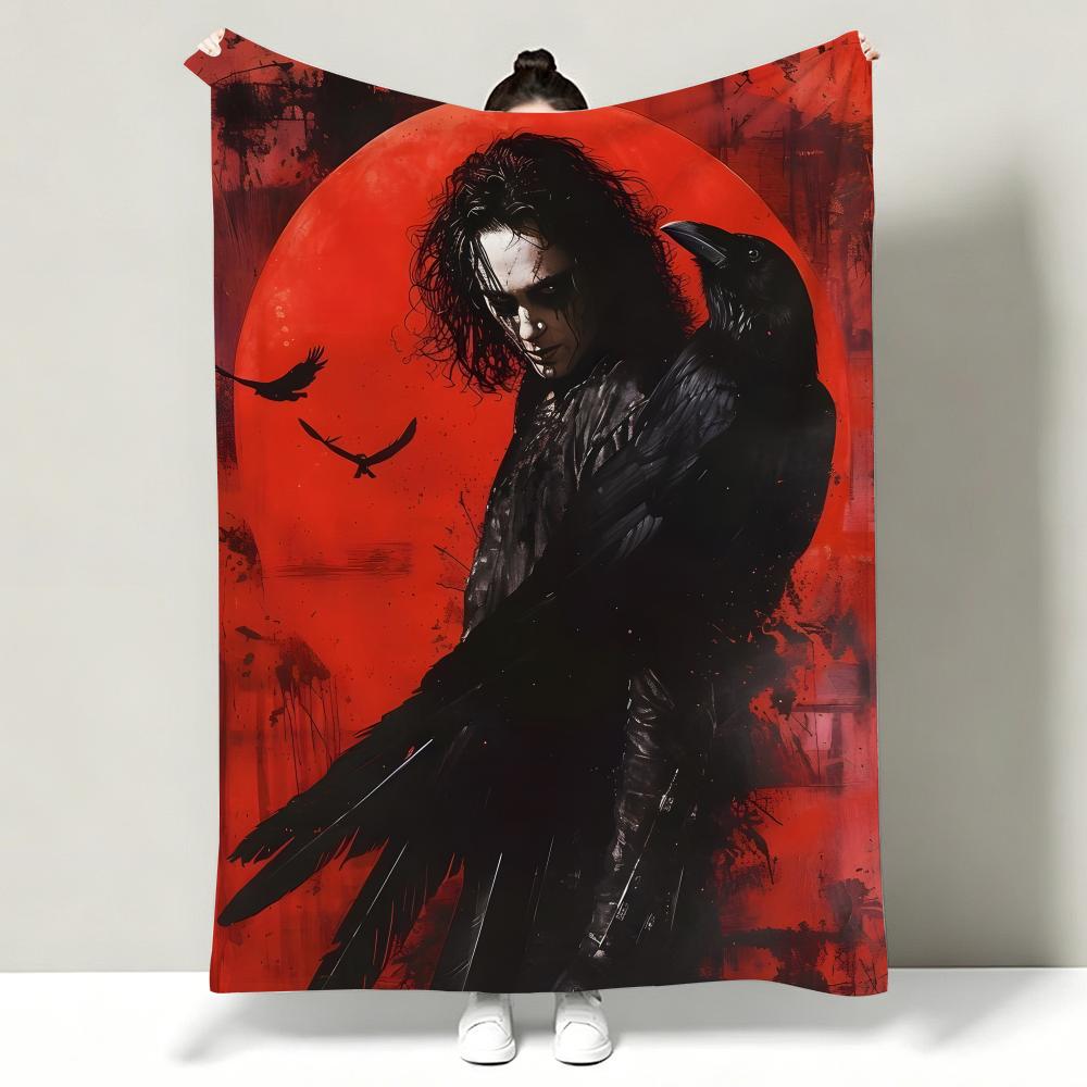 Movie TThe CCrow Throw Soft Warm Flannel Throw Blanket Multiuse for Sofa Bed Office Nap