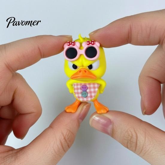 Модный декор для комнаты 3D-печатная фигурка милой утки в очках, Декор для стола в сердитой позе, Креативные декоративные полки, Настольный книжный шкаф, Украшение для автомобиля,