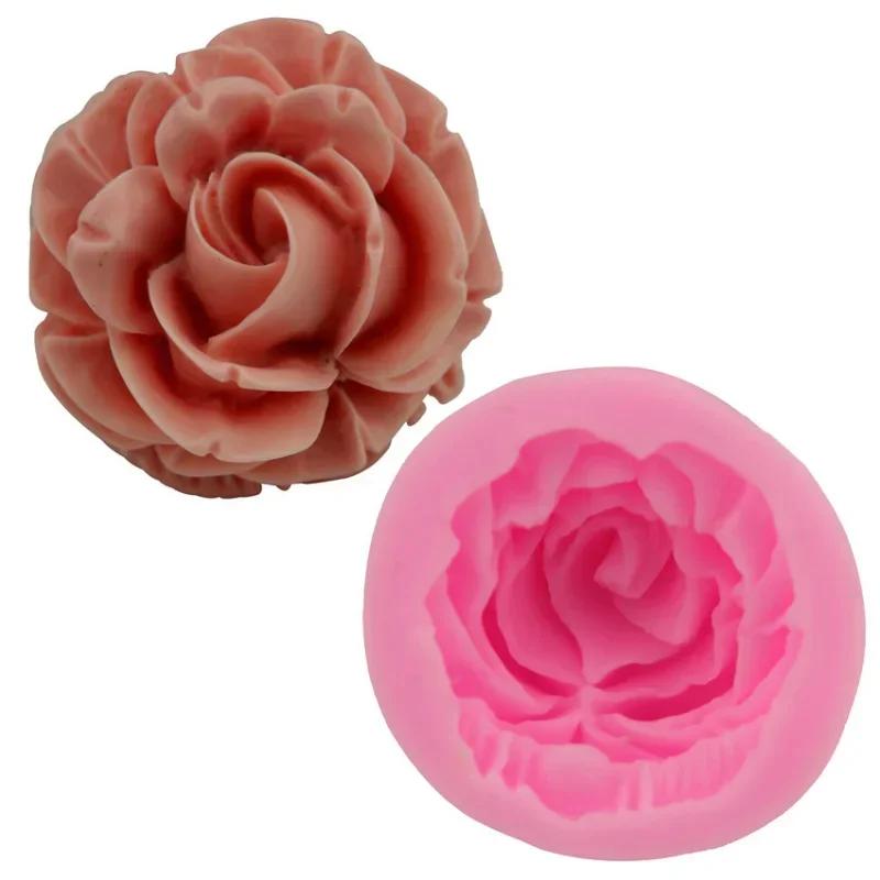 Bloom Rose Silicone Cake Mold 3D Flower Fondant Mold Cupcake Jelly Candy Chocolate Decoration Baking Tool Moulds Molds Silicone