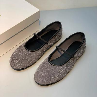 Версия из овчины~ нишевые весенне-летние новые туфли на плоской подошве, туфли бабушки, с круглым носком и неглубоким вырезом, из мягкой овчины, туфли Мэри Джейн для женщин