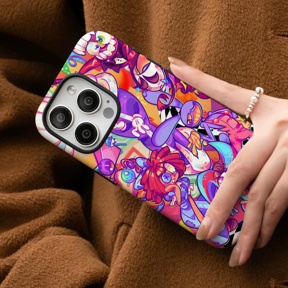 Удивительный Цифровой Цирк Чехол для Телефона Для IPhone 16 15 14 13 12 11 Pro Max Plus Samsung S24 S23 Ultra Глянцевый HD Жесткий Поликарбонатный Чехол