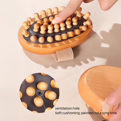 Деревянная массажная щетка для тела с ремешком для руки эргономичный мужской женский меридиан плечевой шея тело антицеллюлитный массажер скруббер гуаша инструмент