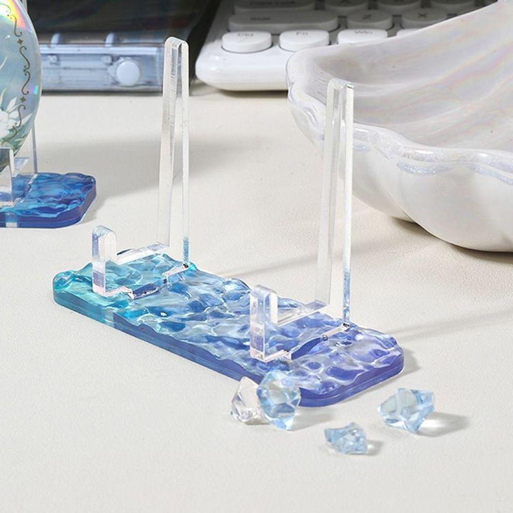 Water Ripple Display Easels Rack Clear Acrylic Plate Holder Stand Durable Picture Frames Holder