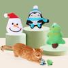 Pet Plush Interactive Playset, Plush Toys Include Christmas Trees, Snowmen, Penguins, Suitable For Pet Teeth Grinding And Interactive Play