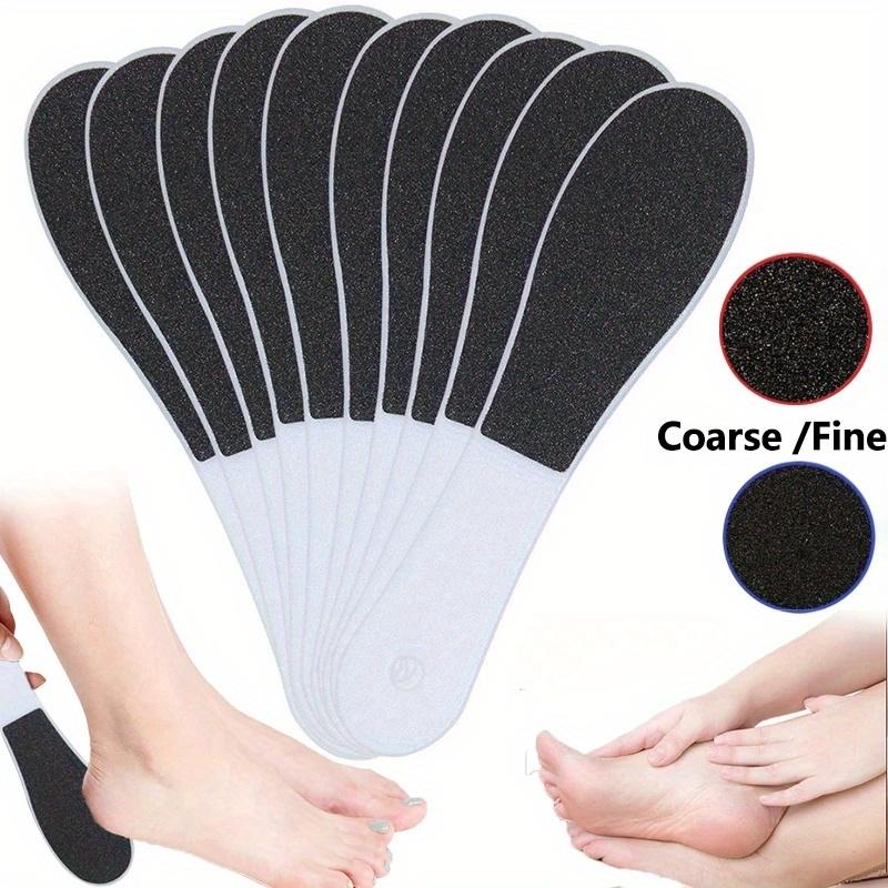 Dual-Grit Double-Sided Foot Files, Coarse & Fine Pedicure Foot Scraper, Callus Remover, Heel Scrubber, Exfoliating Foot Rasp with Plastic Handle