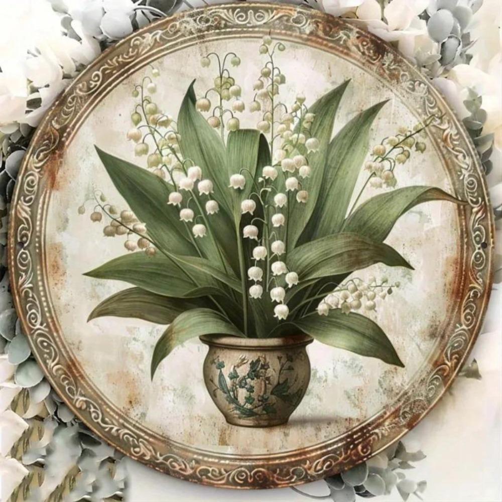 Ландыш Металлическая жестяная табличка Винтажный Домашний Кафе Деревенский Настенный Декор