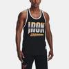 Under Armour Майка-топ с логотипом Project Letter Print Loose Training с круглым вырезом, влагоотводящая, мужская, черная 1361724-001