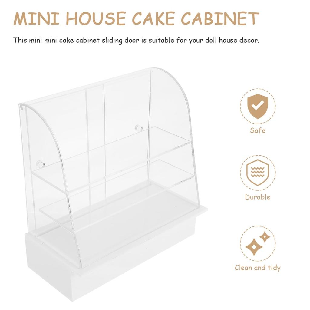OATIPHO Meishi Mini Cabinet Mini House Scene Model Mini House Miniature Stand Kitchen Scene Model White Showcase Chic