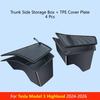 For Tesla Model 3 Highland/Model Y Juniper/Model Y L/Model Y -2026 Rear Trunk Side Storage Box With Cover Mod Accessories
