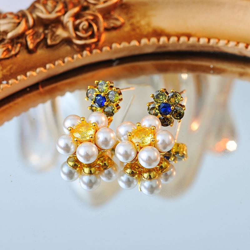 Серьги в гонконгском стиле с жемчугом - Ретро, уникальный и изысканный дизайн