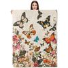 Butterfly Illustration Printed Pattern Blanket Soft Comfortable Flannel Warm Home Blanket Blanket Gift Blanket