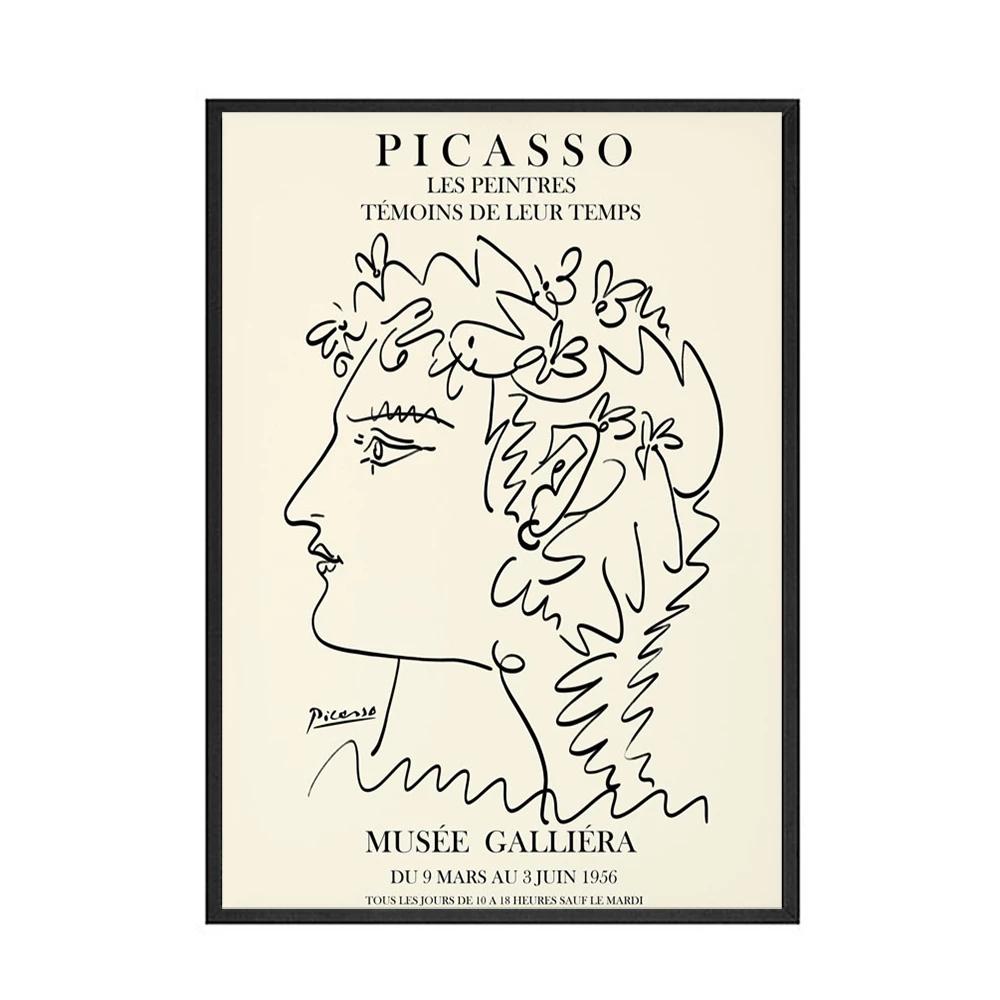 Пикассо Матисс Плакат Картина Ретро Абстрактное украшение для домашнего интерьера Холст Картина Линия Настенные художественные принты Минималистичный геометрический