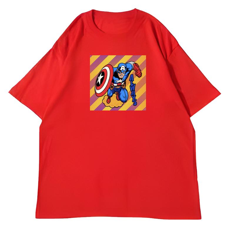 Adult and Children Childhood Hero Dream Four Major Heroes QVersion Cotton Printed Daily Wear TShirt