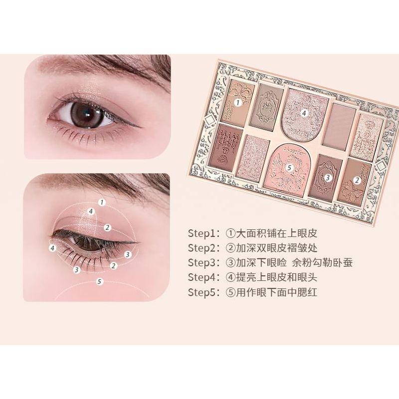 CHEERFLOR - Палитра теней для век с рамкой Brilliant Secret Series, 10 цветов - 3 типа