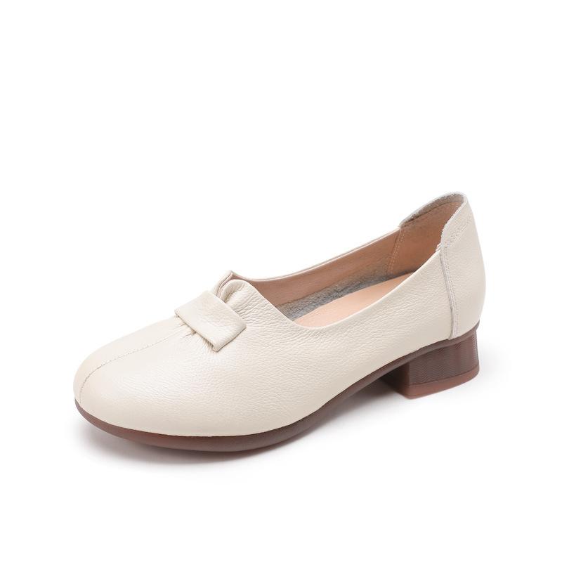 Возврату и обмену не подлежит [Распродажа] Женская обувь среднего и пожилого возраста Повседневные туфли из кожи на плоской подошве для мам Обувь из натуральной кожи для пожилых людей Gran