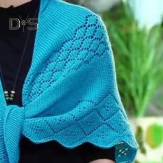 Женская вязаная шаль, однотонная, с бахромой, легкая, универсальная, алая, открытая, вязаная, с узором, шаль-накидка