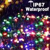 50LED/20LED Солнечные гирлянды уличные водонепроницаемые гирлянды 8 режимов для дома, сада, свадьбы, вечеринки, уличного украшения деревьев 7м/5м