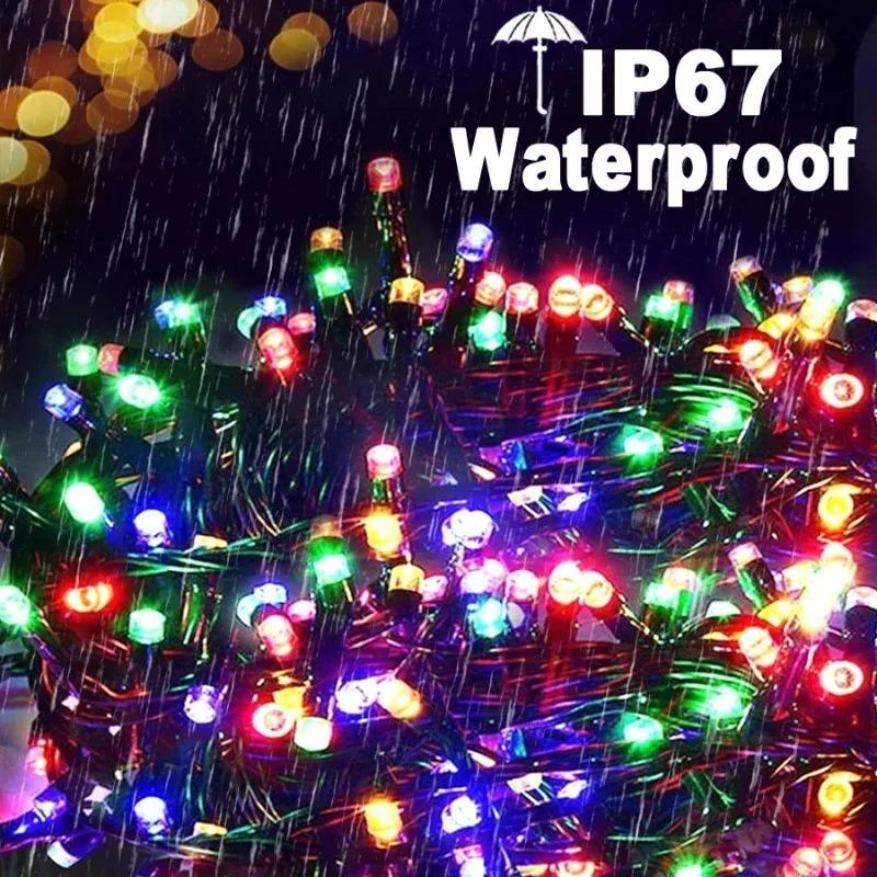50LED/20LED Солнечные гирлянды уличные водонепроницаемые гирлянды 8 режимов для дома, сада, свадьбы, вечеринки, уличного украшения деревьев 7м/5м