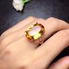 Yellow Zircon Oval Opening Ring with Princess Butterfly Design for Women - Perfect Mother's Day Gift