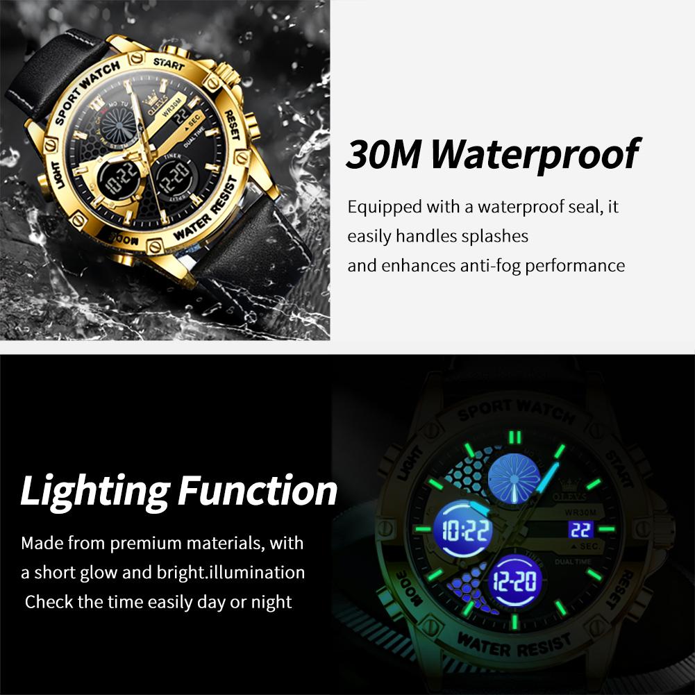 OLEVS 1110 Oem Custom logo Sport Luxury Brand Fashion Classic Multifunctional Chronograph Calendar Digital Watch for Man