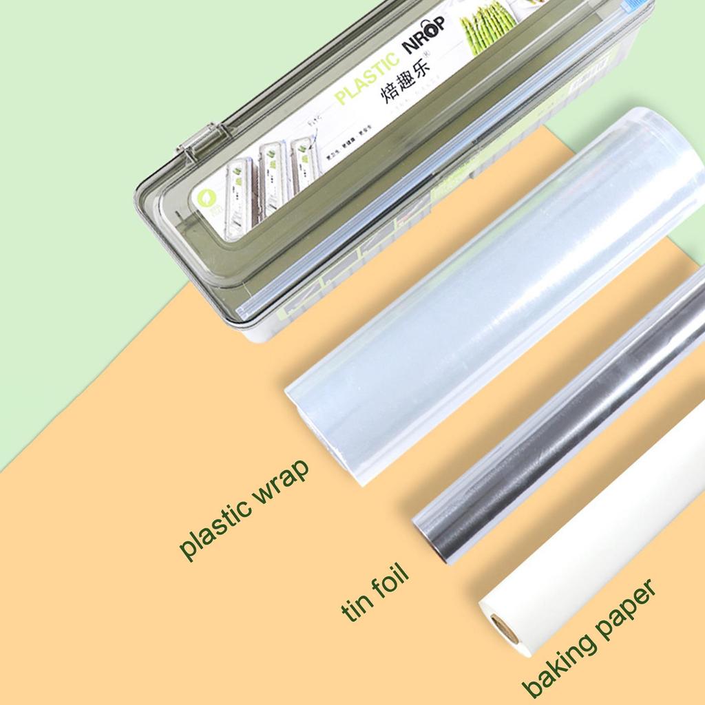 Plastic Wrap Dispenser Fixing Foil Cling Film Cutter Food Wrap Plastic Sharp Dispenser Cutter Organizer Kitchen Tool Accessories