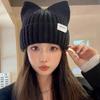 Fashion Cat Ear Hat Cute Beanie Hat Knit Winter Cap Warm Slouchy Crochet Hat For Women Girls Ski Cycling Snowboard Travel