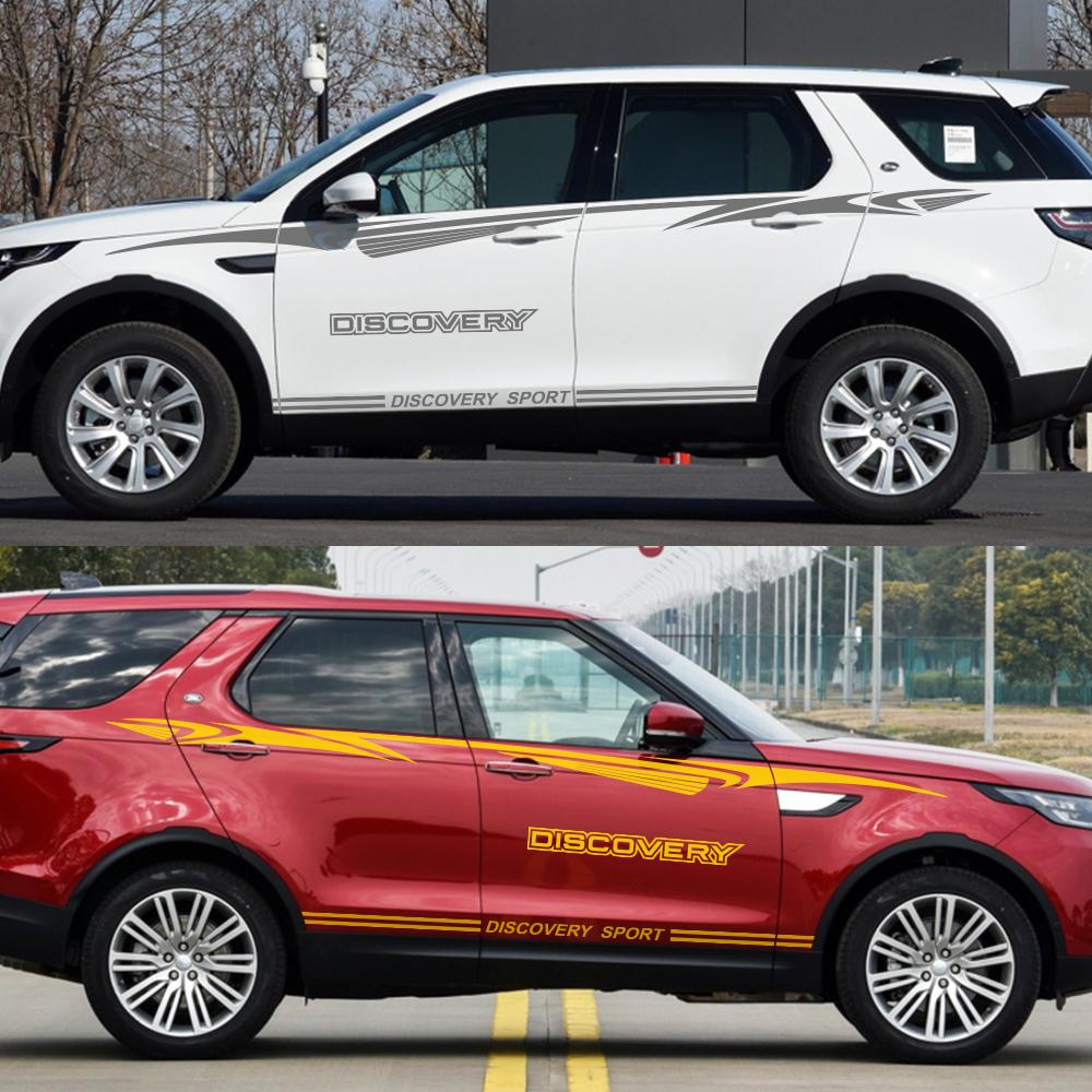 6 шт., наклейка на боковую юбку автомобиля, украшение для автомобиля, гоночная длинная полоса, наклейки, виниловая пленка для автомобиля Range Land Rover Discovery