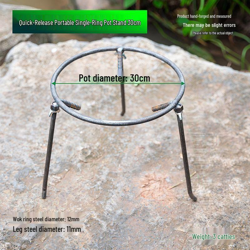 Съемная подставка для котелка для дров для улицы - Деревенский железный треножник для костра и печи