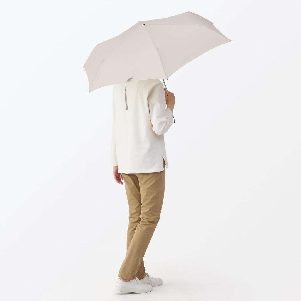 MUJI Складной зонт от солнца унисекс, длина спицы 60 см, от дождя, для взрослых, DEA53A5A, цвет слоновой кости,