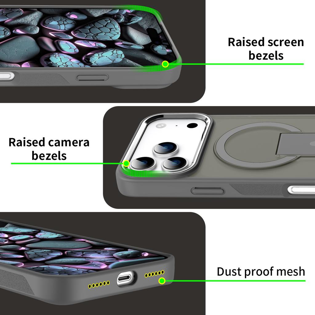 Складной держатель Магнитный чехол для телефона для iPhone 17 16 15 14 13 12 11 Pro Max Air Plus Зарядка Magsafe Жесткая задняя крышка