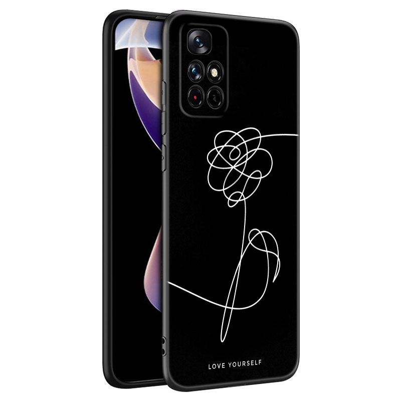 Чехол для телефона Love Yourself с цветком для Xiaomi Redmi Note 7 8 9 10 Lite 11 11E 11T 12 Pro 11S 4G 10T 5G 8T 9S 10S, черный чехол из ТПУ