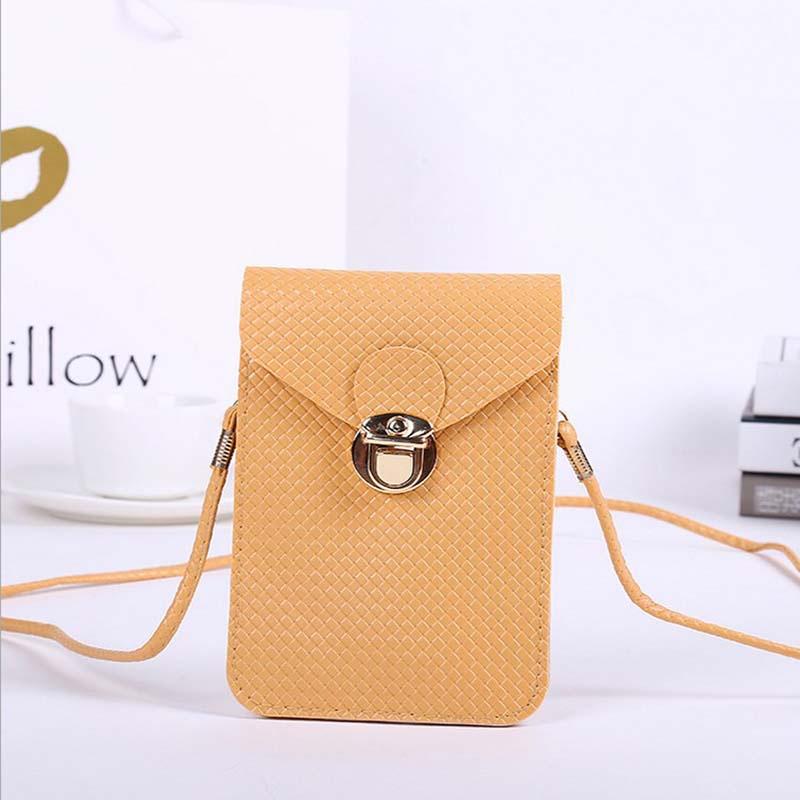 Classic Leather Women Cell Phone Wallet Pocket Purse With Shoulder Bags