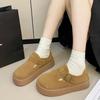 2025 Новая женская повседневная обувь Удобная толстая подошва Нескользящая обувь для ходьбы Модная пряжка Дизайн Плюшевая зимняя обувь Zapatilla