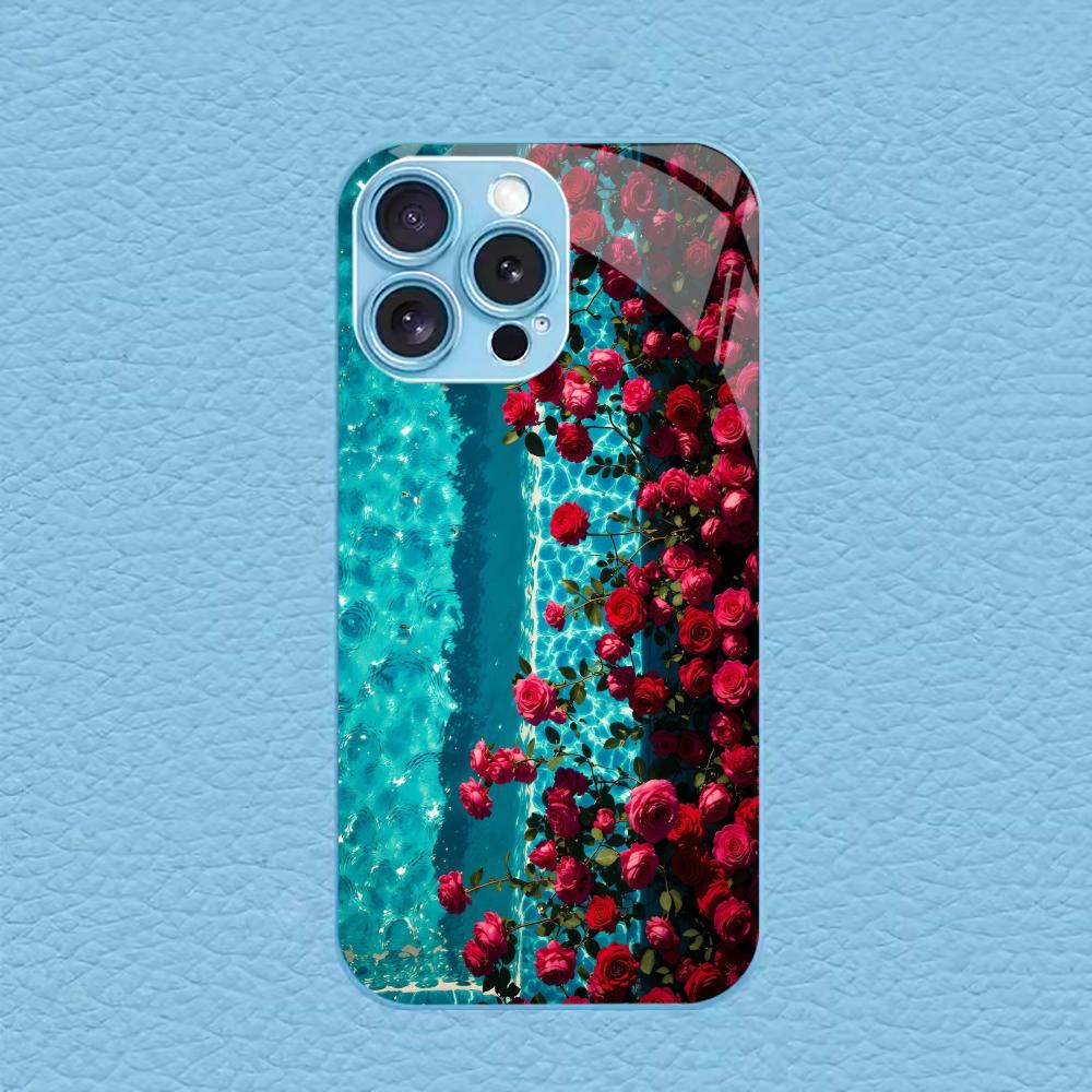 Ool Летняя Волна Розы для чехла iphone 17 для coque iphone Чехол fundas Стекло для iPhone 17 16 15 14 13 12 11pm Pro Plus