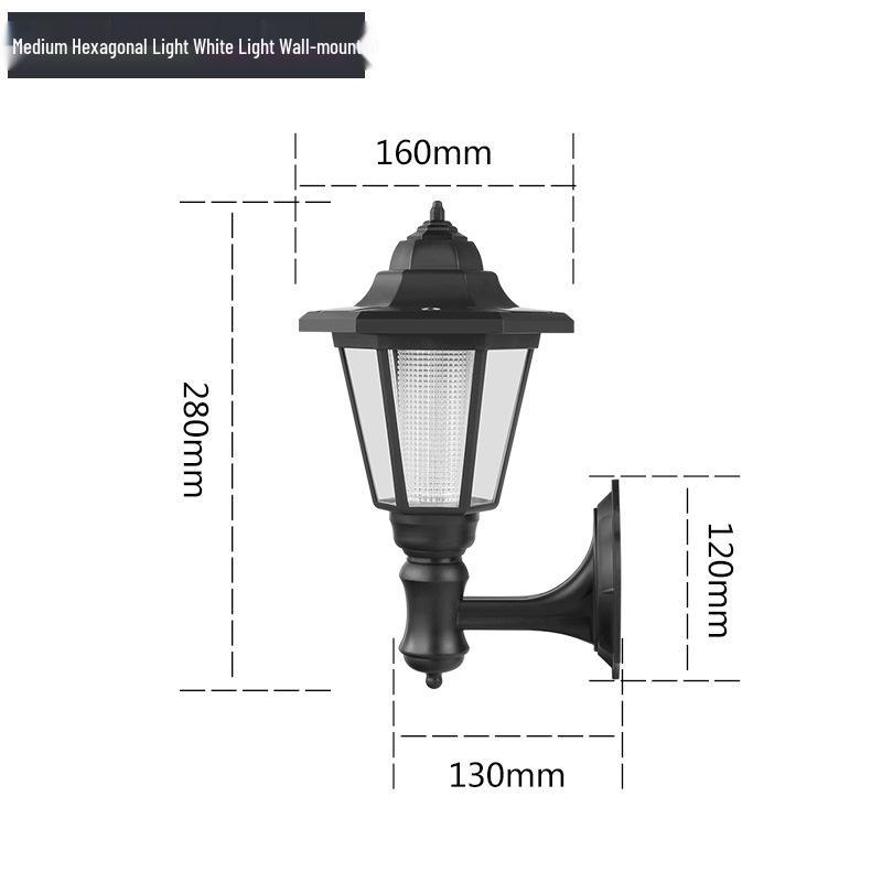 Шестигранный солнечный садовый газонный светильник и настенный фонарь