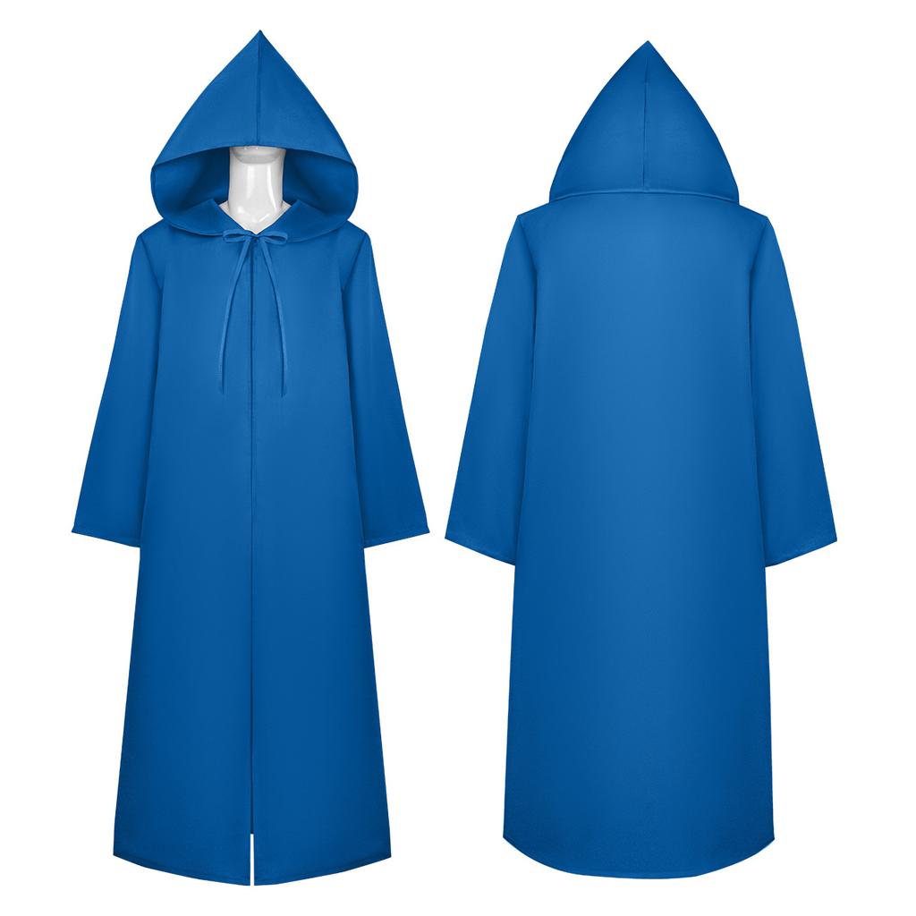 Взрослый плащ на Хэллоуин с капюшоном средневековый костюм ведьмы колдовство вампира Хэллоуин плащ волшебника халат платье пальто