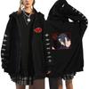 Anime Naruto Hooded Zip-Up Sweatshirt Men Women Streetwear Casual Couple Outwear